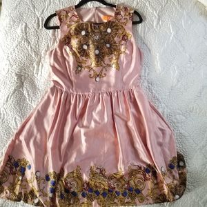 Joe Fresh Pink Satin Jewel Print Dress